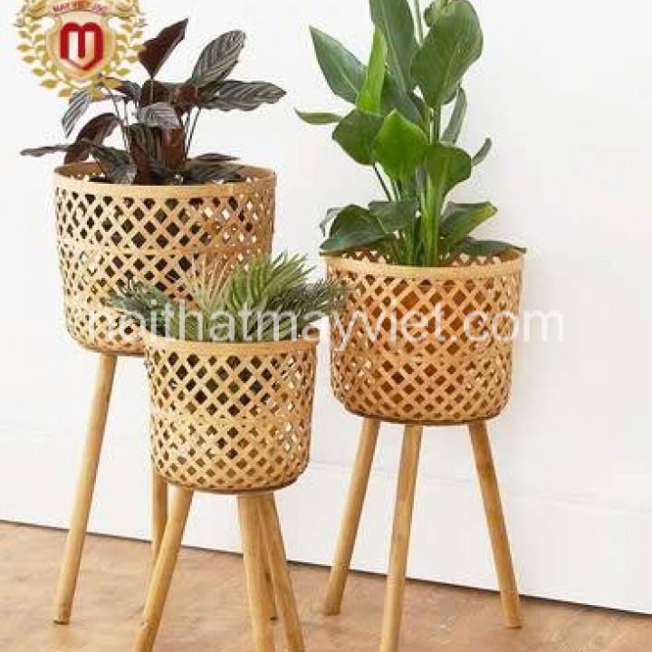 Chậu Trồng Cây Chất Liệu Mây Tre CTC005